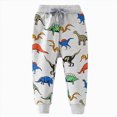 thumbnail image 4 of 2-3T Toddler Sweatpants Boys Jogger Pants Cotton Dinosaur Print Pant Cute School Casual Toddler Warm Joggers Pants 18-24 Months 2t 3t 4t 5t 6t 7t Toddler Boys Winter Pants,Grey, 4 of 9