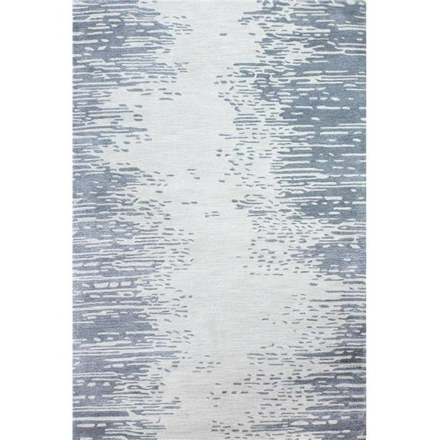 Bashian R129-SIL-6X9-HG359 Greenwich Collection Abstract Contemporary Wool & Viscose Hand Tufted Area Rug, Silver - 5 ft. 6 in. x 8 ft. 6 in.