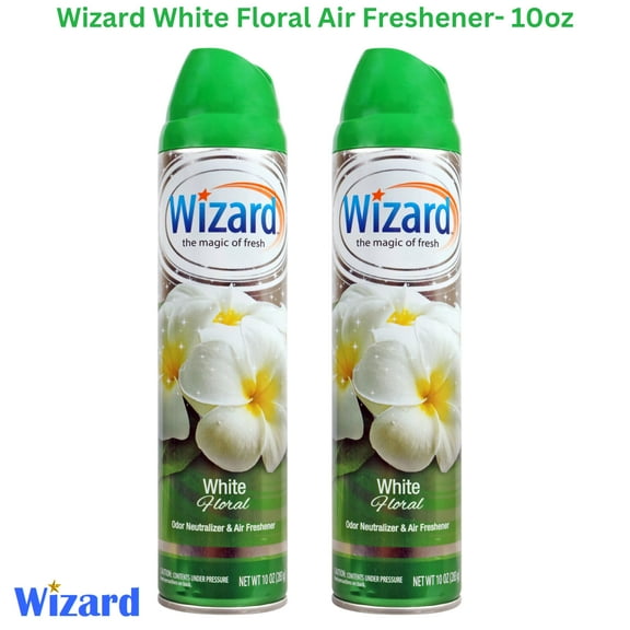 Wizard White Floral Odor Neutralizer Air Freshener, 10 oz, 2 Piece
