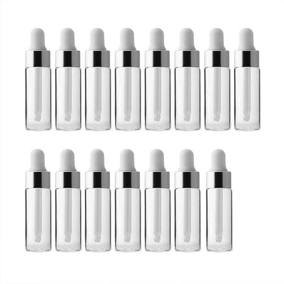 15 Pcs Dropper Bottles Empty Refillable Transparent Glass Essential Oil Bottles