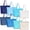 Blue Series Colors, variant on Canvas Tote Bag with Zipper - Bulk Reusable Large Blank Cotton Grocery Shopping Tote for Women Men DIY Crafting
