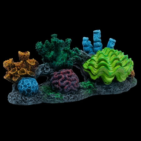 GloFish Coral Cycle Light Ornament  Extra-Large Detailed Aquarium Dcor  Changes Color Under Blue and Black LEDs