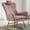 Pink, variant on Leumius Nursery Rocking Chair, 35.5" Teddy Fabric Upholstered Glider Rocker with High Backrest, Modern Rocking Accent Chairs Comfy Side Chair for Nursery, Bedroom, Living Room,White
