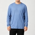 thumbnail image 5 of Thousandth Men's Plus Size Crewneck Tees Casual Long Sleeve Basic Top Soft Breathable Everyday Pullover Top for Daily, 5 of 9
