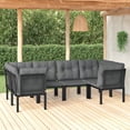 thumbnail image 1 of vidaXL 6 Piece Garden Lounge Set Black and Grey Poly Rattan, 1 of 5