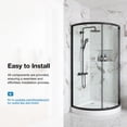 thumbnail image 4 of Ove Decors Breeze 38 in x 38 in x 77 in H Curved Corner Shower with Clear Glass & Shower Base and Matte Black Hardware, 4 of 15