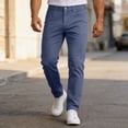 thumbnail image 4 of XIAONU Mens Solid Slim Fit Jeans Slim Tapered Full Length Button Fly Trousers Stretch Casual Everyday Bottoms, 4 of 6