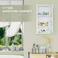 thumbnail image 4 of kleankin Wall Mount Medicine Cabinet with 3 Tier Shelves for Bathroom, 4 of 10