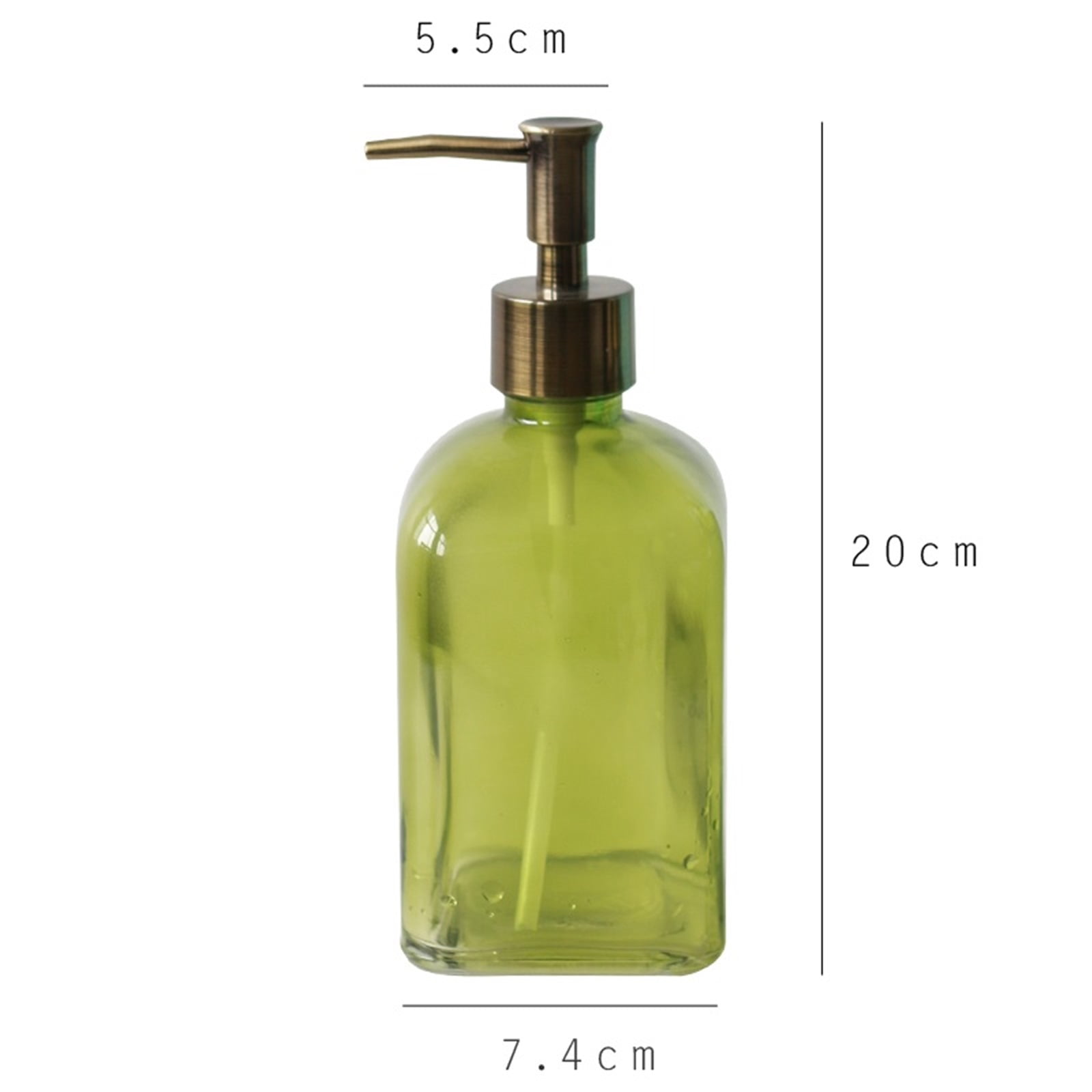 Retro Glass Soap Dispenser With Pump Light Luxury Hotel Lotion Press Bottle 450ml