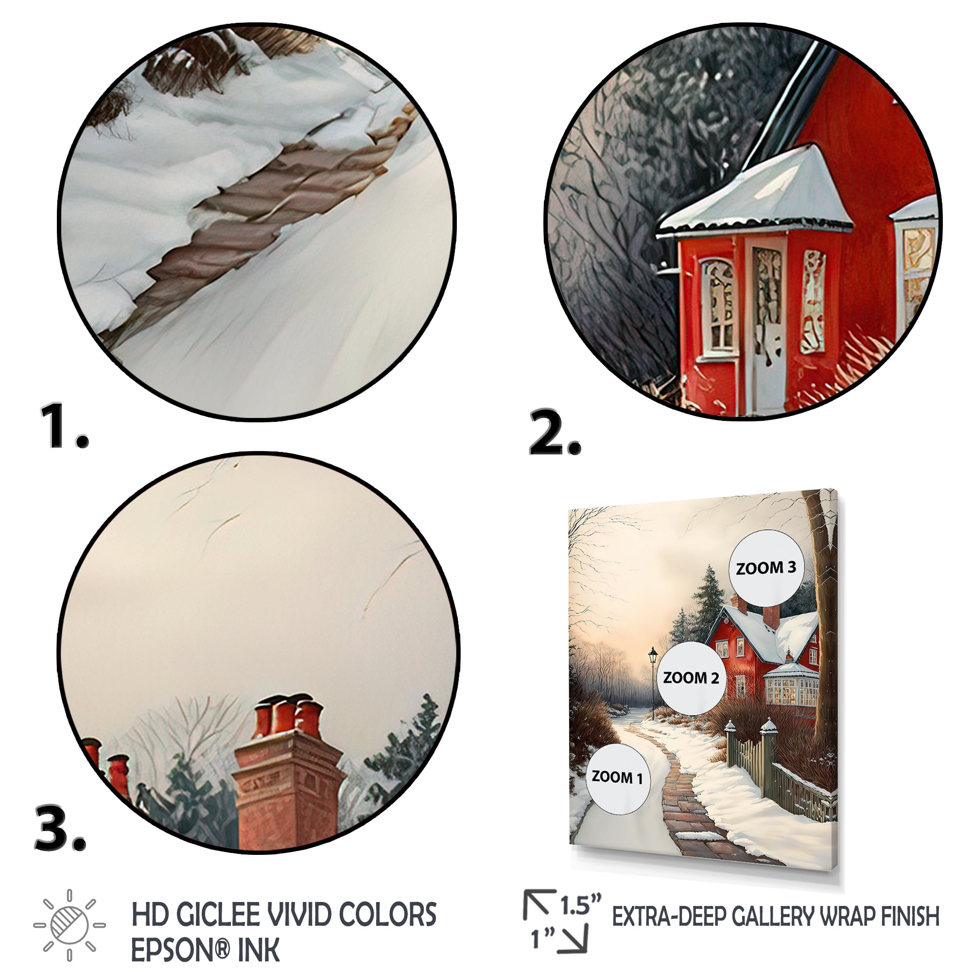 Designart Cold Winter View On The Country I Canvas Wall Art