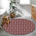 thumbnail image 3 of Small Round Rug 3Ft Washable Non-Slip, Geometric Circle Area Rugs for Living Room Bedroom, Modern Abstract Lines Texture Red Indoor Floor Mats Carpet Runner for Home Decor, 3 of 8