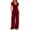 Burgundy, variant on Scacto Women 2 Piece Outfit Sets, Short Sleeve V-Neck Ruched Top & Wide Leg Pants, Casual Daily Wear Gym Sweatsuit