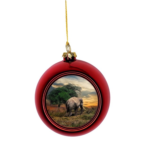 Ornament Elephant African Elephant at Sunset Bauble Christmas Ornaments