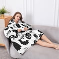 thumbnail image 5 of Oversized Wearable Blanket Hoodie,Halloween Black Ghosts Bats and Pumpkins Sherpa Blanket Hoodie with Super Pockets,Super Warm Fuzzy Pullover for Women & Men, 5 of 6
