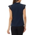 thumbnail image 3 of INSPIRE CHIC Women's Work Office V Neck Sleeveless Basic Blouse Top S Navy Blue, 3 of 6