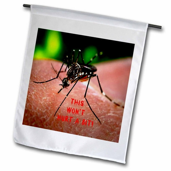 3dRose, What a Mosquito Would Say, 12 x 18 inch Garden Flag
