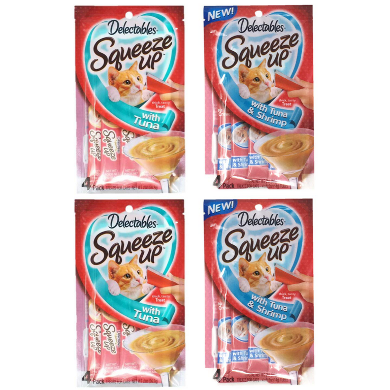 Hartz Delectables Squeeze up Lickable Treat Size Pack of 4 Flavor