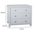 thumbnail image 5 of Benzara Capacious Shiny White Finish 3 Drawers Chest with Metal Glides Storage, 5 of 6