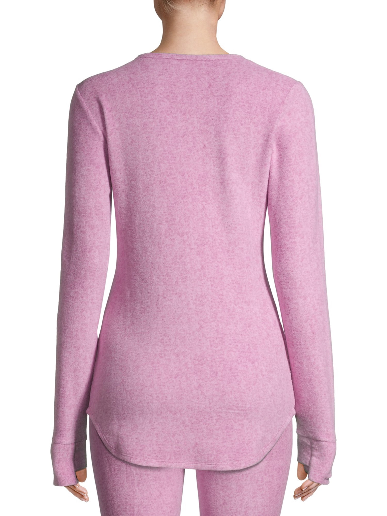 ClimateRight by Cuddl Duds Women's Warm Stretch Fleece Long Sleeve Crew Neck Thermal Base Layer Top, Sizes XS to 4X