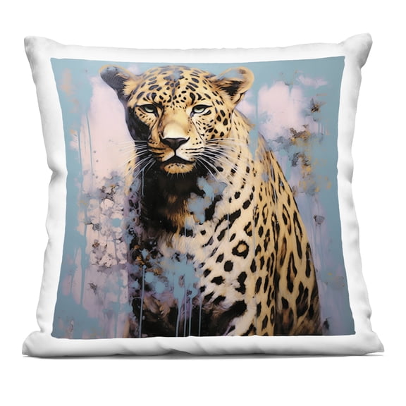 Stupell Industries - Cheetah with Modern Pattern Throw Pillow 18" x 18" by Lazar Studio
