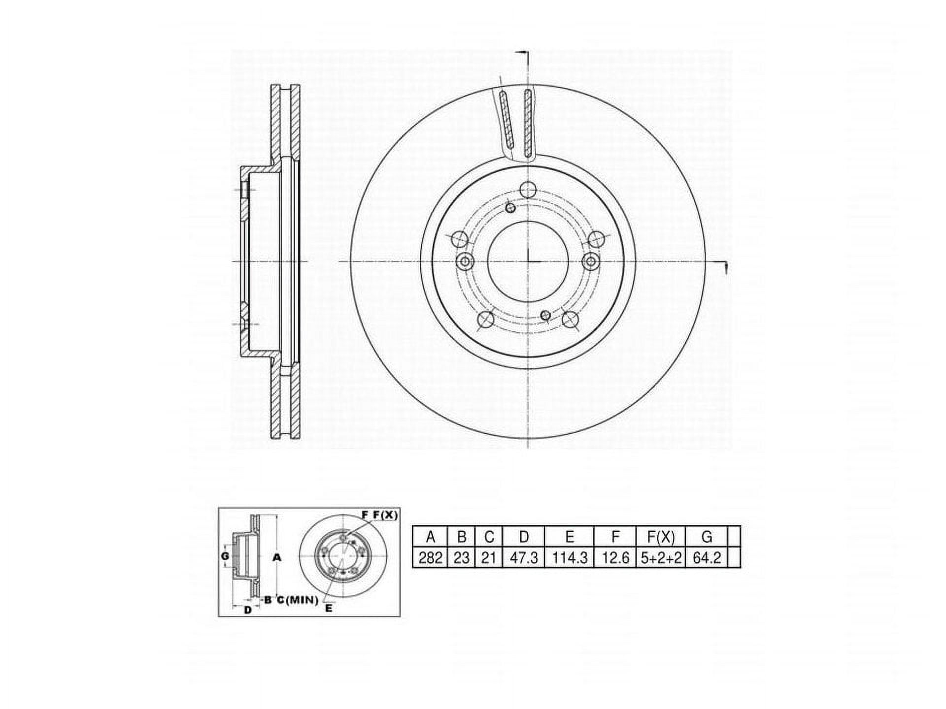 UltraHC Coated High Carbon Brake Rotor, Front UR000494, Honda Civic 2015-2006