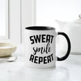thumbnail image 4 of CafePress - Sweat Smile Repeat - 11 oz Ceramic Mug - Novelty Coffee Tea Cup, 4 of 4