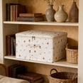 thumbnail image 6 of COM1950s Foldable Storage Bins with Lids, Collapsible Oxford Cloth Storage Boxes for Clothes, Large Capacity Organizer Cubes with Handles for Bedroom Closet, Floral Pattern, 6 of 7