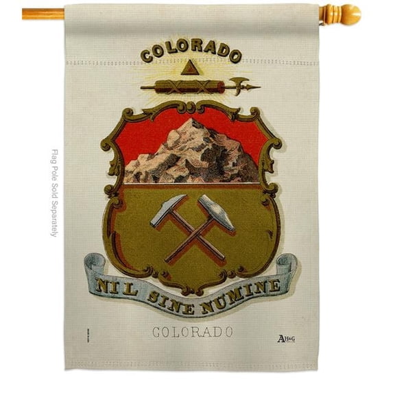 Americana Home & Garden H141212-BO 28 x 40 in. Coat of Arms Colorado House Flag with Americana States Double-Sided Decorative Vertical Banner Garden Yard Gift
