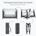 thumbnail image 4 of Dream on Me Zodiak Portable Playard with Carry Bag & Shoulder Strap, Grey/Green, Unisex, 4 of 16