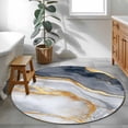 thumbnail image 3 of Round Rugs 3Ft, Grey Golden Marble Round Area Rug Washable Indoor Throw Carpet, Modern Ink Painting Art Luxury Small Non Slip Circle Rug for Bedroom Living Room Home Decor Aesthetic, 3 of 8