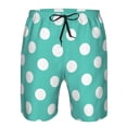 thumbnail image 3 of Fotbe Teal Turquoise And White Polka Dot Trajes de Baño Estampados para Hombre, Shorts de Verano de Secado Rápido, Ropa de Playa, Bañadores-XX-Large, 3 of 6