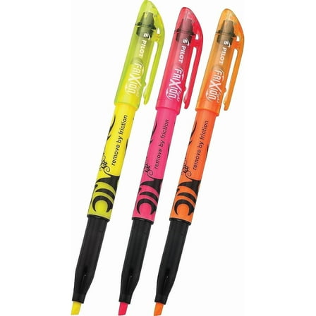 RTHG-Pilot, FriXion Light Erasable Highlighters, Chisel Tip, Pack of 3, Assorted Colors