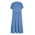 thumbnail image 6 of Dresses for Women Women Summer Fashion Short Sleeve Vent Round-Neck Casual Dress Boho Dresses for Women Short Sleeve Dark Blue XL, 6 of 6