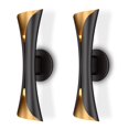 thumbnail image 1 of Juego de 2 apliques de pared de la serie Tubicen Xiphos, regulables, color negro y dorado, 1 of 8