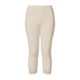 thumbnail image 4 of Women's Lace Leggings 3/4 Capris Stretchy Cropped Yoga Pants (Beige XXL), 4 of 4
