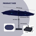 thumbnail image 2 of Mondawe 15FT Double-Head Solar Patio Umbrella with RGB LED Lighting System, UV & Water-Resistant for outdoor, 2 of 10