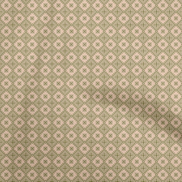 oneOone Cotton Flex Peach Fabric Geometric Sewing Material Print Fabric By The Yard 40 Inch Wide