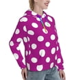 thumbnail image 6 of Wukai Purlpe And White Polka Dot Print Womens Hoodies Fleece Sweatshirts Long Sleeve Sweaters Pullover Fall Outfits Winter Clothes-XX-Large, 6 of 7