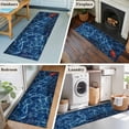 thumbnail image 5 of Navy Blue Ocean Waves 2'x6' Runner Rugs for Hallway Kitchen Bedside Non Slip Washable, Red Boat Coastal Entryway Rug Runners with Rubber Backing, Long Carpet Runner for Laundry Room, 5 of 8