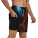 thumbnail image 2 of Balery Red And Blue Fire Bird Bañador para hombre, shorts de playa de secado rápido con entrepierna y forro de compresión-Medium, 2 of 6