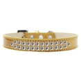 thumbnail image 1 of Two Row Clear Crystal Size 20 Gold Ice Cream Dog Collar, 1 of 1