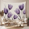 thumbnail image 2 of Purple Tulip Flower Tapestry for Bedroom Wall Hanging Tapestry, Aesthetics Farmhouse Floral Plant Ceiling Backdrop Tapestries Poster Blanket Wall Decor for Teens Room Living Room Dorm 39" x 59", 2 of 8
