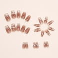 thumbnail image 4 of Easy Application Coffin Shape Nails, Wedding Suitable Gradient Press On Nails With Full Cover For Reuse, Acrylic False Nails For Women Girls (24Pcs), 4 of 7