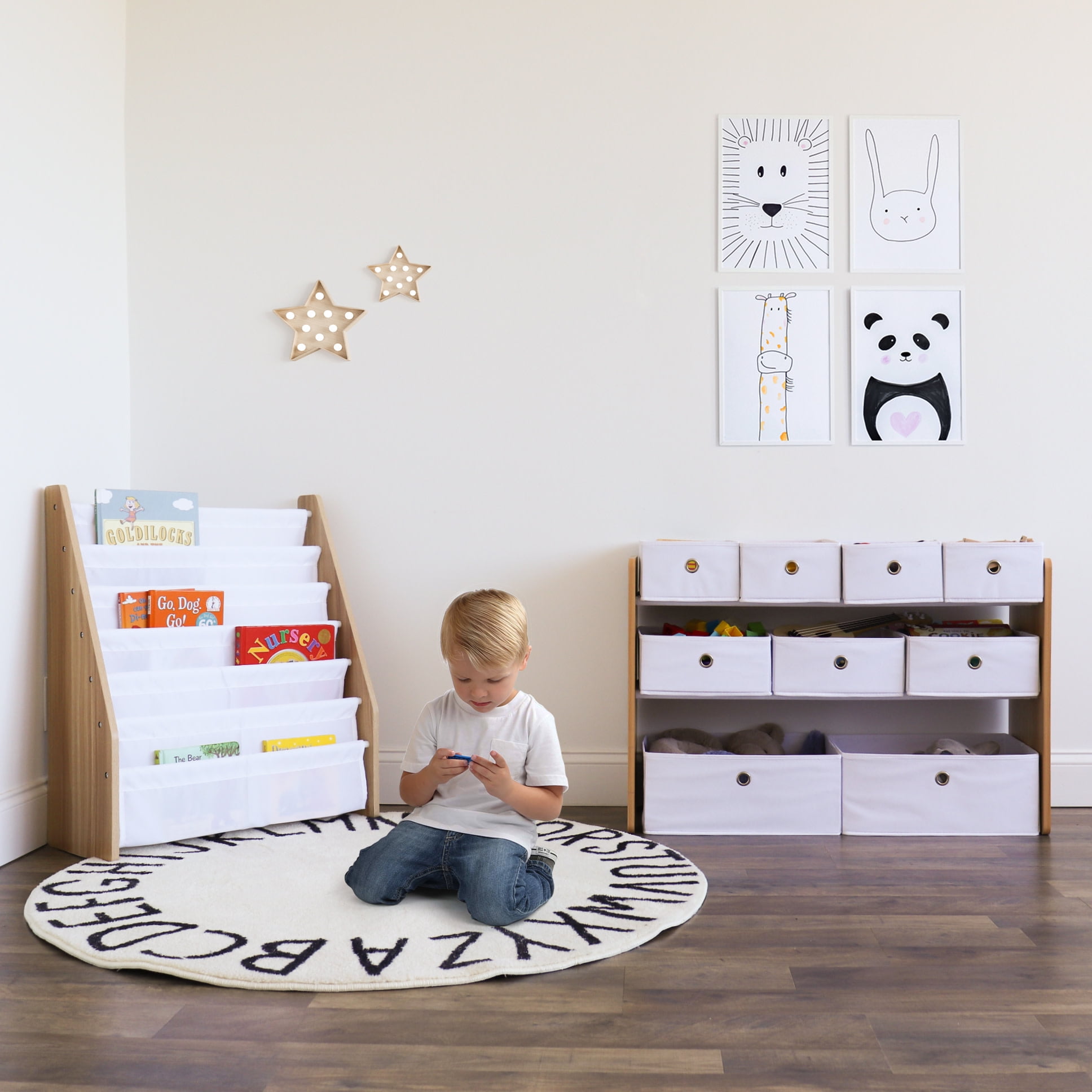 Humble Crew Kids Toy Storage Organizer with 9 Collapsible Fabric Storage Bins