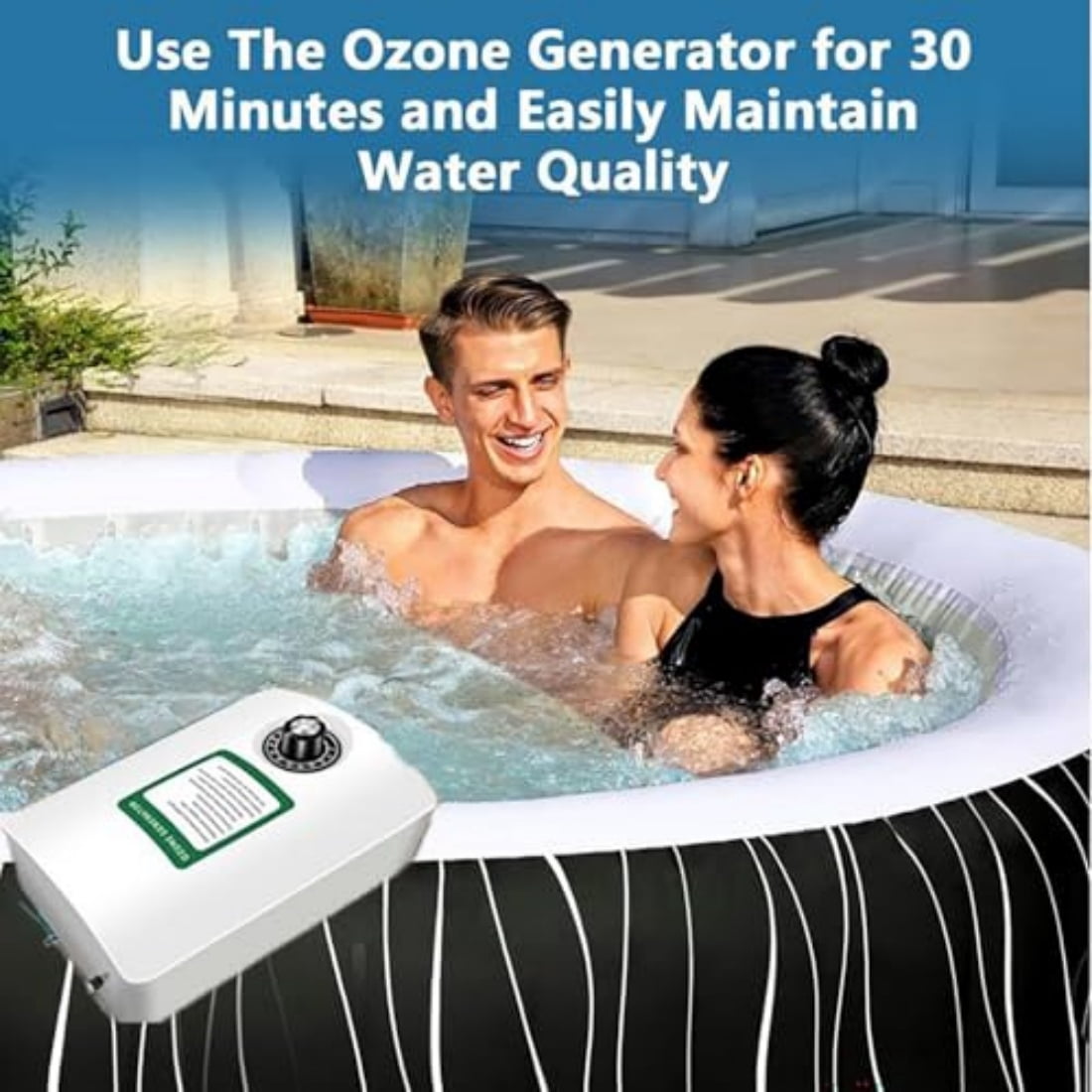 2000 mg/hour ozone generator with timer, portable ozone machine, suitable for cold water soaking, ice bath, hot tub, spa and water purification.