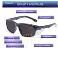 thumbnail image 6 of ProtectX Super Light Safety Glasses, Voyager Tinted Smoke Scratch Resistant Anti-Fog Lenses, Black Retro Frames, ANSI Z87.1 , UV Protection, Rubber Nose Pads, Temple Guards 2 Pack, 6 of 7