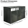 thumbnail image 2 of Royard Oaktree 3-Trash Can Metal Garbage Bin Shed - Outdoor Galvanized Steel Storage Shed with Lockable Lid & Ventilated Design for Garden, Yard, Pool Area, Black, 2 of 5