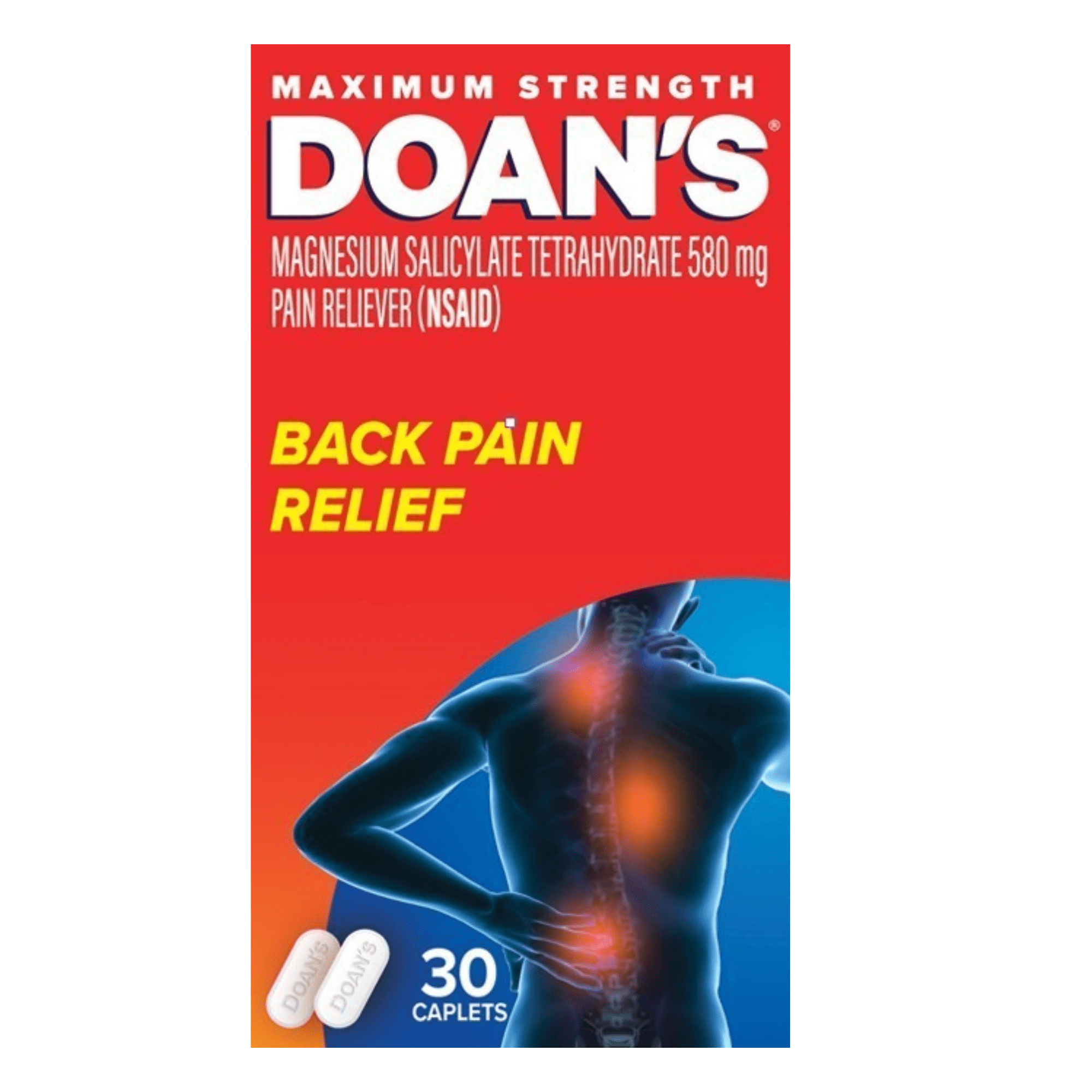 Doan's Maximum Strength Backache Pain Reliever Caplets, 30 Count
