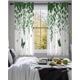 thumbnail image 3 of Green Spring Botanical Sheer Curtains 45 Inch Length 2 Panels Set for Living Room/Bedroom, Weeping Eucalyptus Butterfly Kitchen Curtains Grommet Semi-Sheer Curtains Drapes Window Treatments 42"x45"x2, 3 of 7