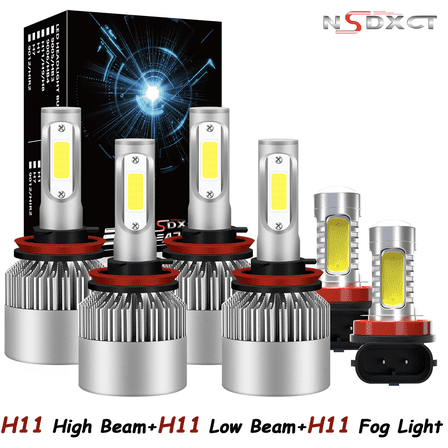 NSDXCT For Nissan Maxima 2016 2017 2018 LED Headlight Bulbs,H9 H11 High Low Beam H11 Fog light,6pcs
